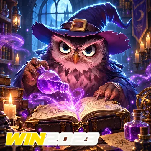 WIN2023 — ilustração de uma coruja com livro mágico