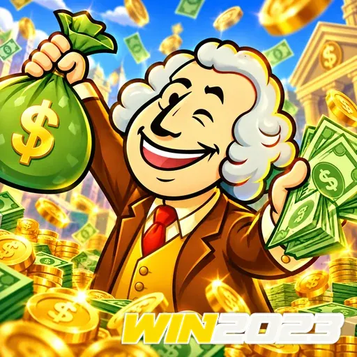 WIN2023 — ilustração de um personagem com saco de dinheiro