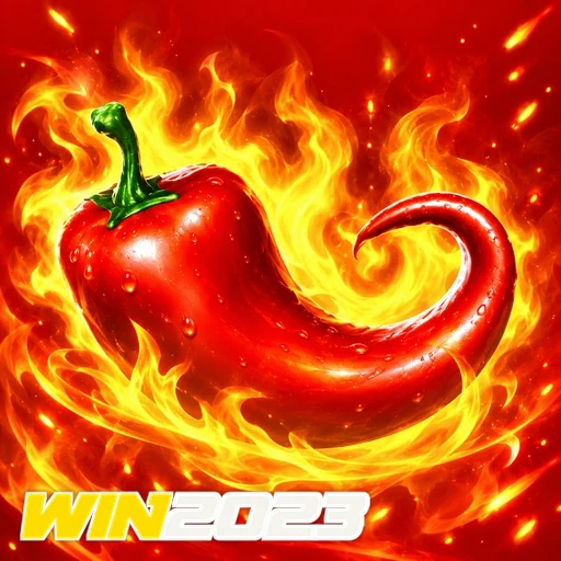 WIN2023 — ilustração de uma pimenta vermelha em chamas